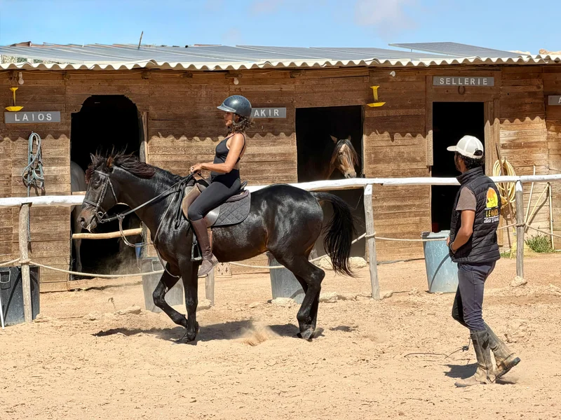 Cavalier adulte en cours d'équitation au Ranch des Dunes